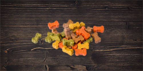 Colorful dog food